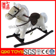 2014 hot selling plush wooden rocking horse toy